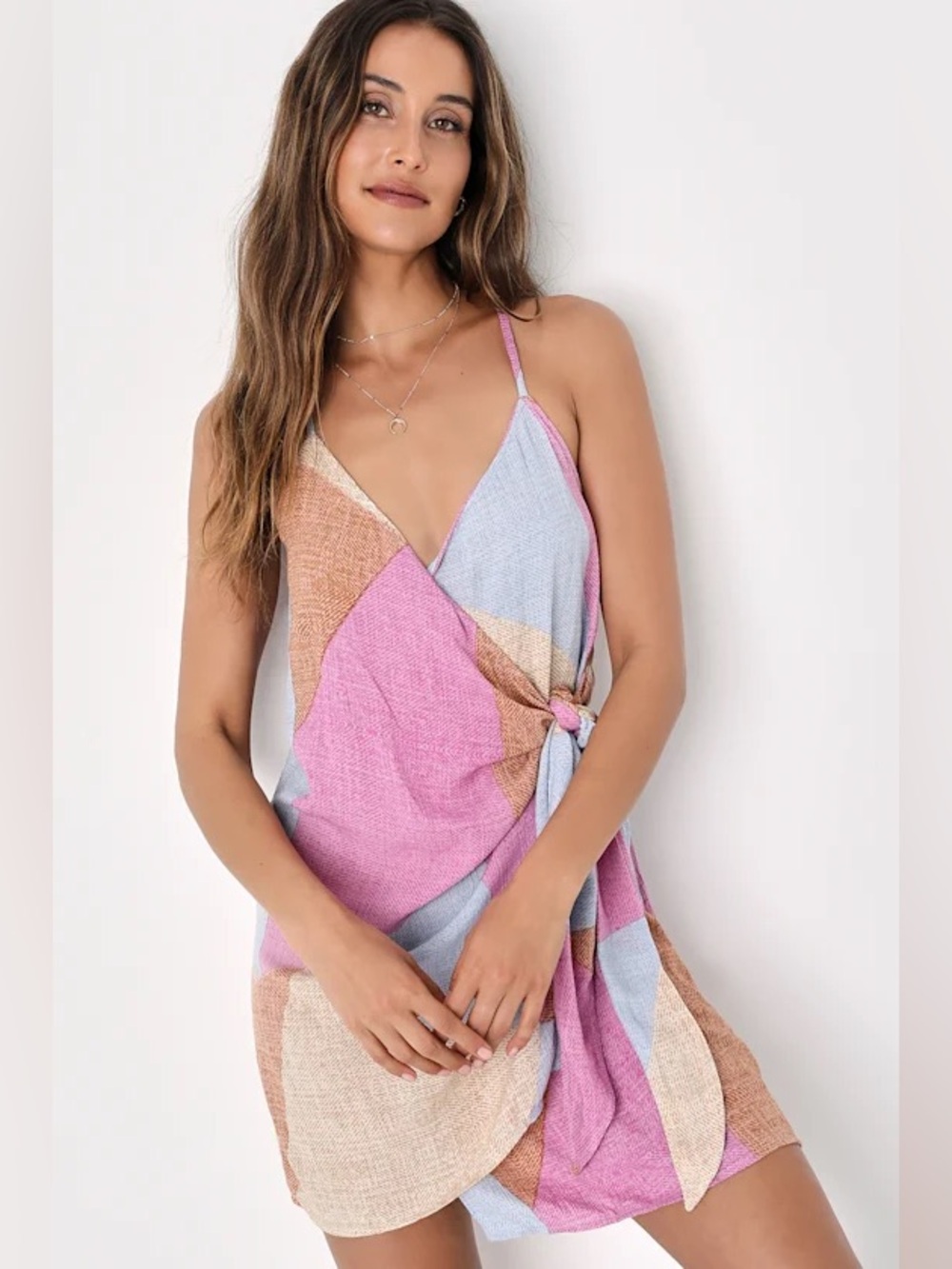 O’ Neill Marlo Beige Multi Print Wrap Dress